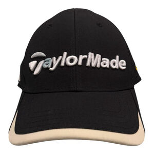 TaylorMade Hat Cap Strap Back One Size Black Golf RBZ R11 Embroidered Nylon Mens
